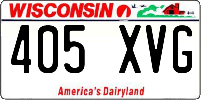 WI license plate 405XVG
