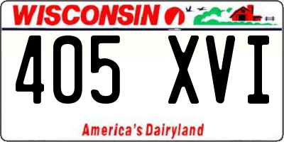 WI license plate 405XVI