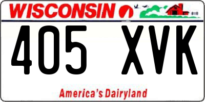 WI license plate 405XVK