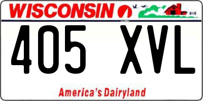WI license plate 405XVL