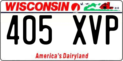 WI license plate 405XVP