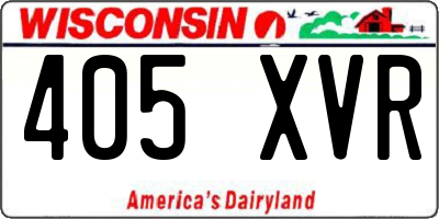 WI license plate 405XVR