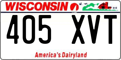 WI license plate 405XVT
