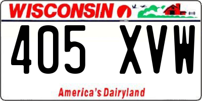 WI license plate 405XVW