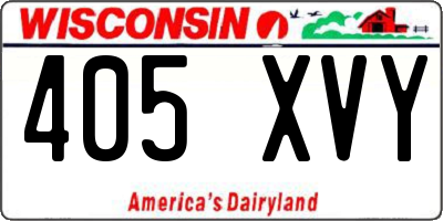 WI license plate 405XVY