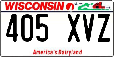 WI license plate 405XVZ