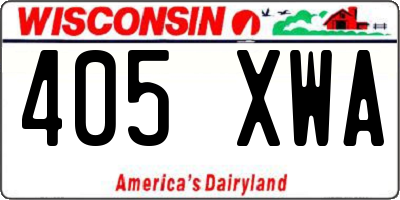 WI license plate 405XWA