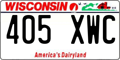 WI license plate 405XWC