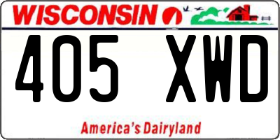WI license plate 405XWD