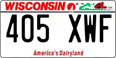 WI license plate 405XWF