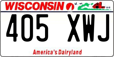 WI license plate 405XWJ