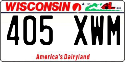 WI license plate 405XWM