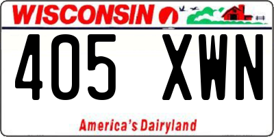 WI license plate 405XWN