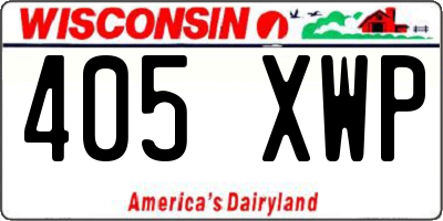 WI license plate 405XWP