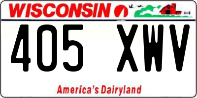 WI license plate 405XWV