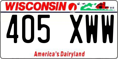 WI license plate 405XWW