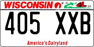 WI license plate 405XXB