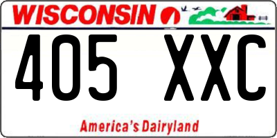 WI license plate 405XXC