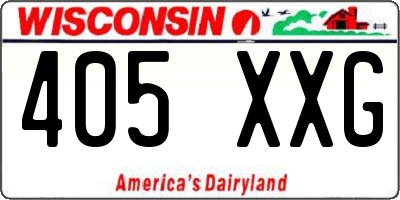 WI license plate 405XXG