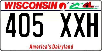 WI license plate 405XXH