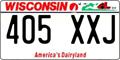 WI license plate 405XXJ