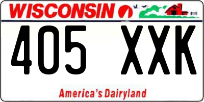 WI license plate 405XXK
