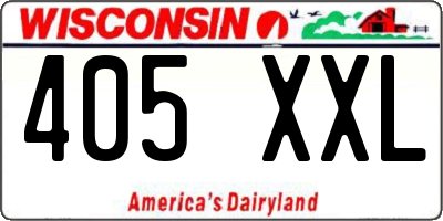 WI license plate 405XXL