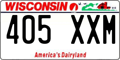 WI license plate 405XXM