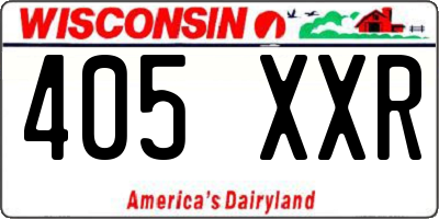 WI license plate 405XXR