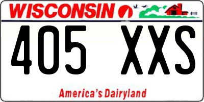 WI license plate 405XXS