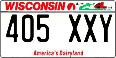 WI license plate 405XXY