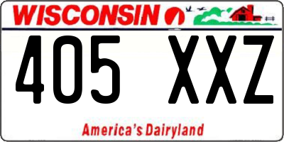 WI license plate 405XXZ