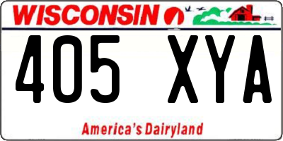 WI license plate 405XYA