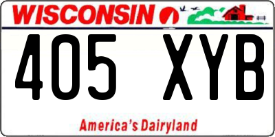 WI license plate 405XYB