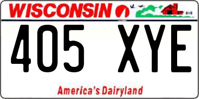 WI license plate 405XYE