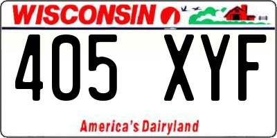 WI license plate 405XYF