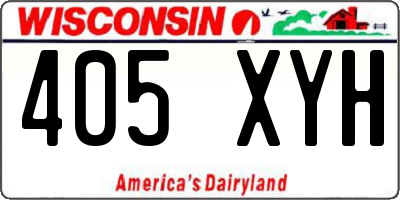 WI license plate 405XYH