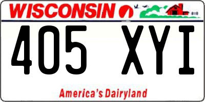 WI license plate 405XYI