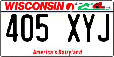 WI license plate 405XYJ