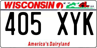 WI license plate 405XYK