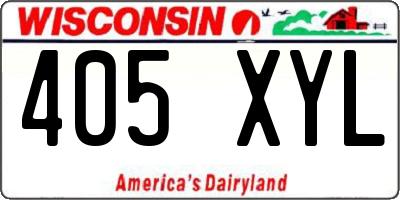 WI license plate 405XYL