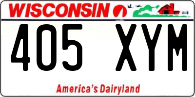 WI license plate 405XYM