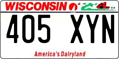 WI license plate 405XYN