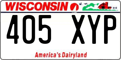 WI license plate 405XYP