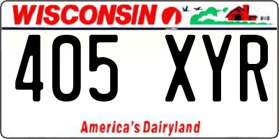 WI license plate 405XYR