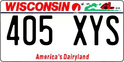 WI license plate 405XYS