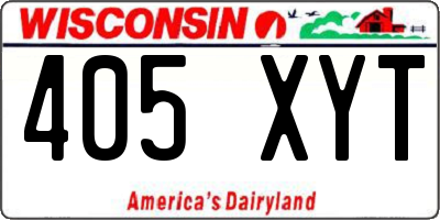 WI license plate 405XYT