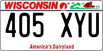 WI license plate 405XYU