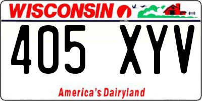 WI license plate 405XYV
