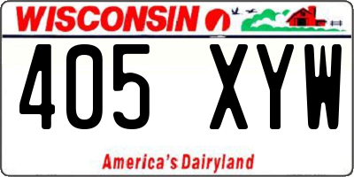 WI license plate 405XYW